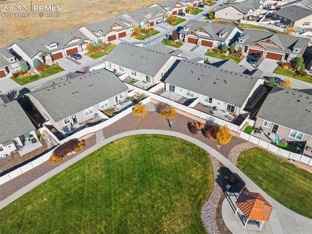 Image 39 of 42: Aerial perspective of suburban area