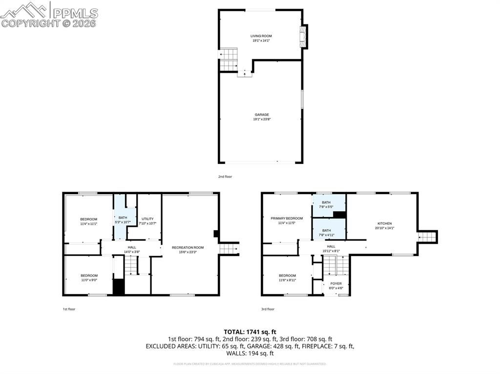 Image 43 of 45: Film photo of the home in the spring. View of side of home with brick sidin