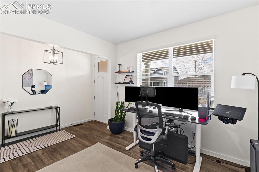 Image 4 of 43: Main level office of flex room