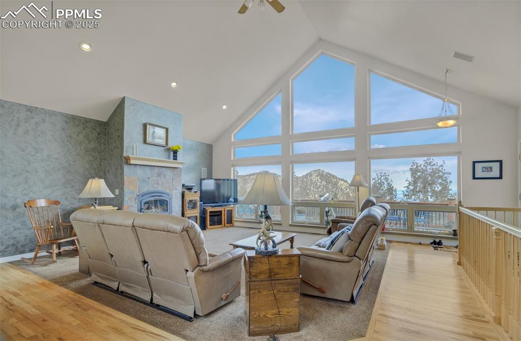 Image 7 of 46: A perfect view of the mountain views you can get while lounging in the livi