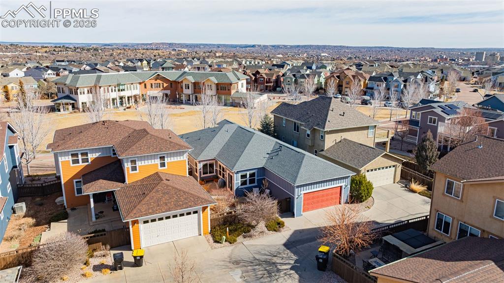 Image 34 of 42: Aerial perspective of suburban area