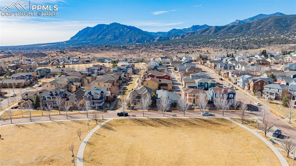 Image 36 of 42: Aerial view of the front green space