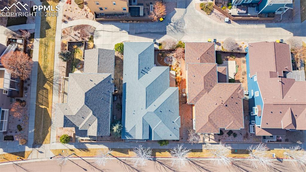 Image 39 of 42: Aerial view of brand new roof