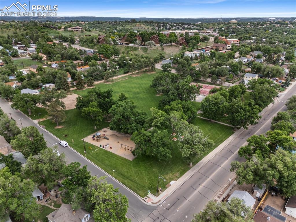Image 45 of 48: Aerial view of property and surrounding area