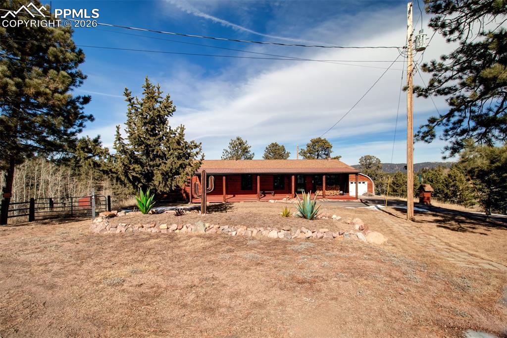 Caption: Front of this lovely mountain home