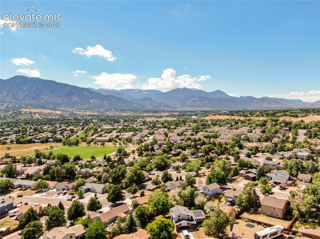 Image 36 of 40: Aerial view of home