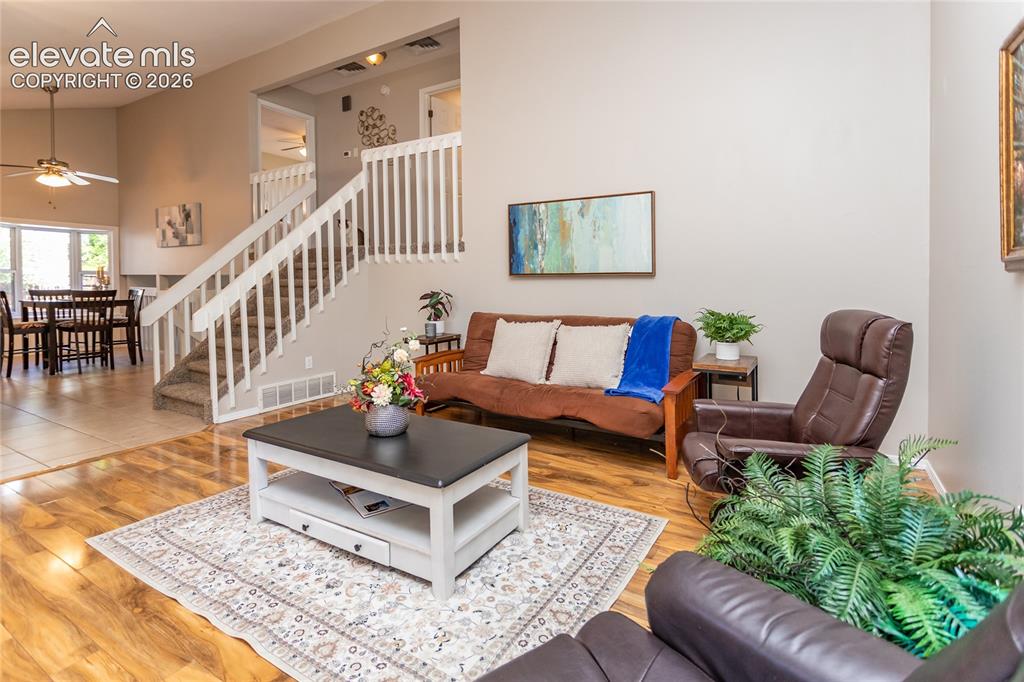 Image 5 of 40: Vaulted ceilings and open split level floor plan.
