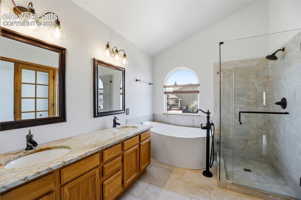 Image 18 of 35: Lovely updated primary bath