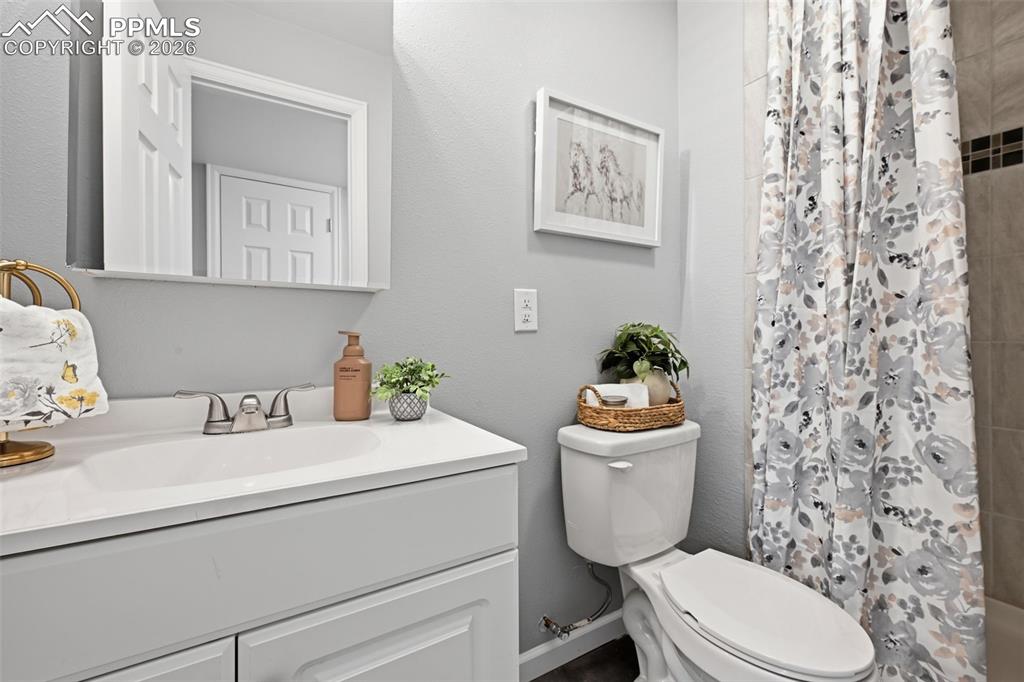 Image 32 of 42: 3/4 bathroom in basement recently redone