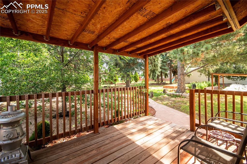 Image 38 of 42: View of wooden deck