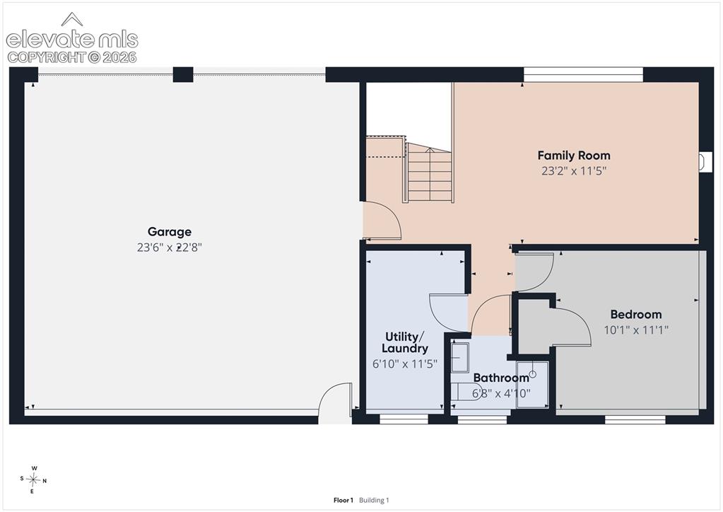 Image 50 of 50: Lower level floor plan featuring a spacious family room, fourth bedroom, fu