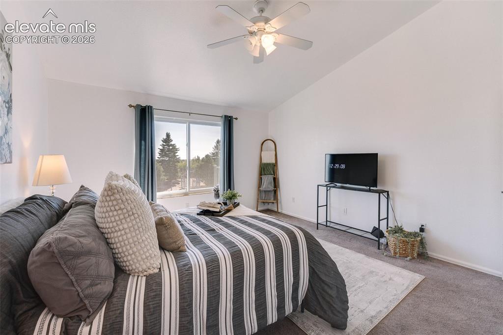 Image 21 of 50: Main level vaulted Primary Bedroom. 