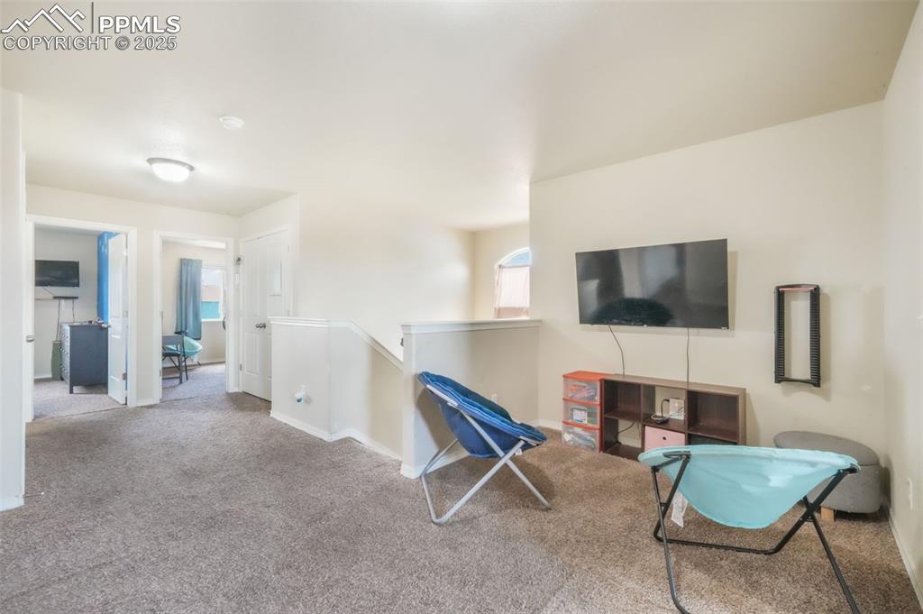 Image 21 of 48: Playroom with carpet floors