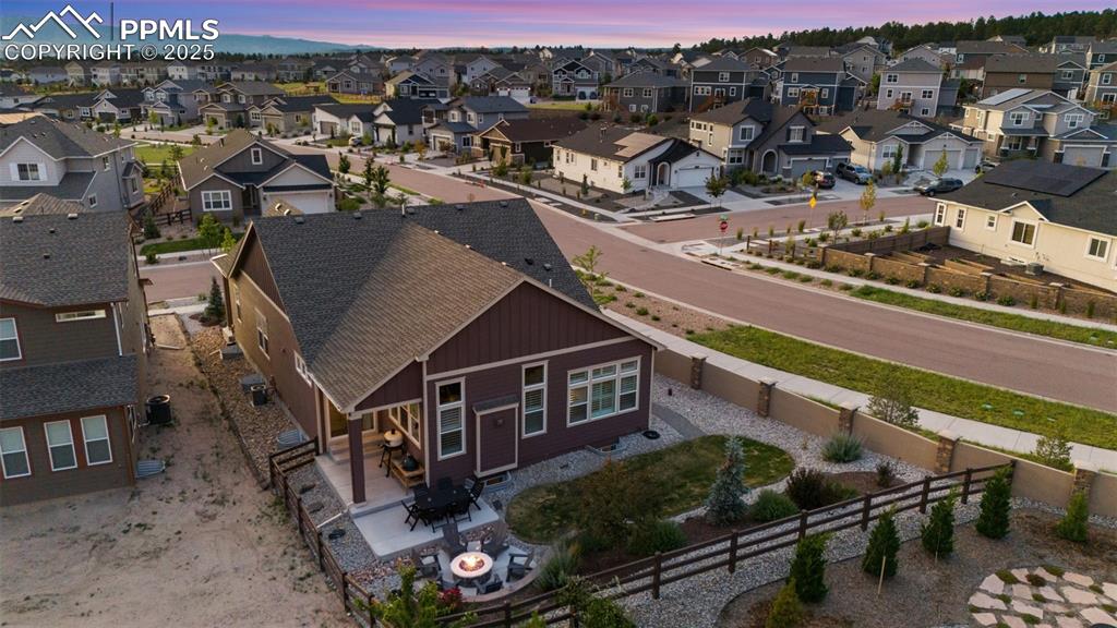 Image 46 of 49: Aerial perspective of suburban area