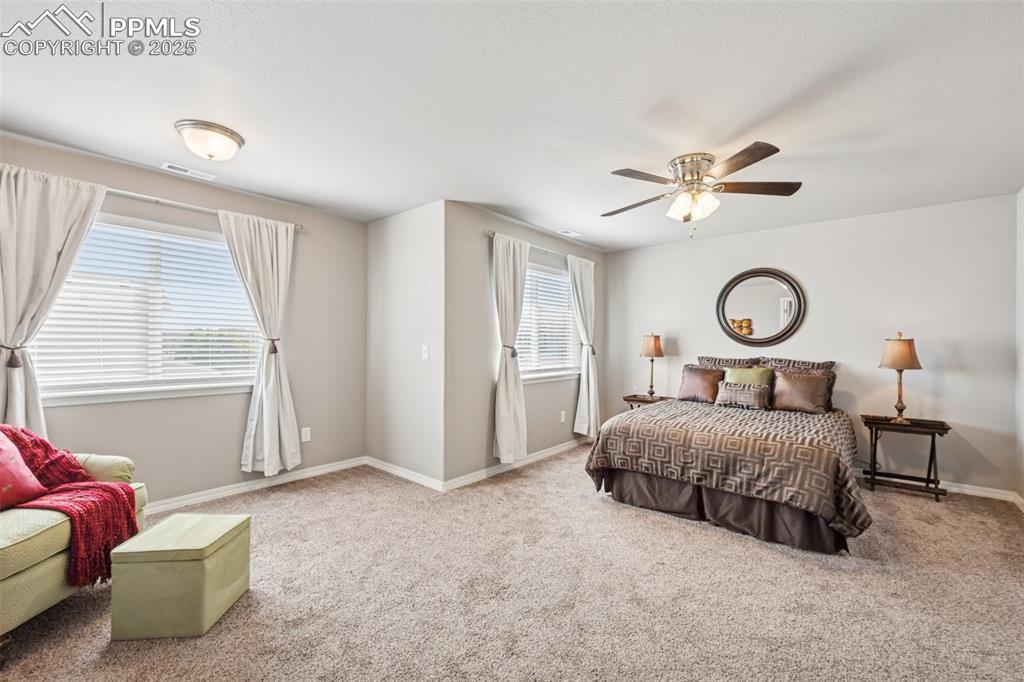 Image 14 of 39: upper level Carpeted office with french doors and baseboards