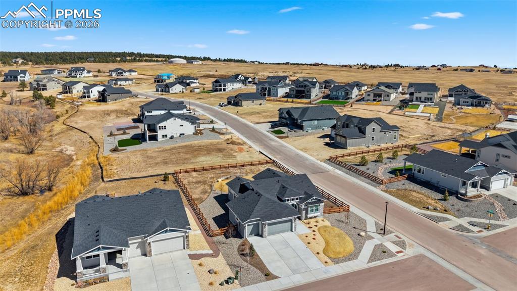 Image 46 of 48: Elevated aerial shot showing home
