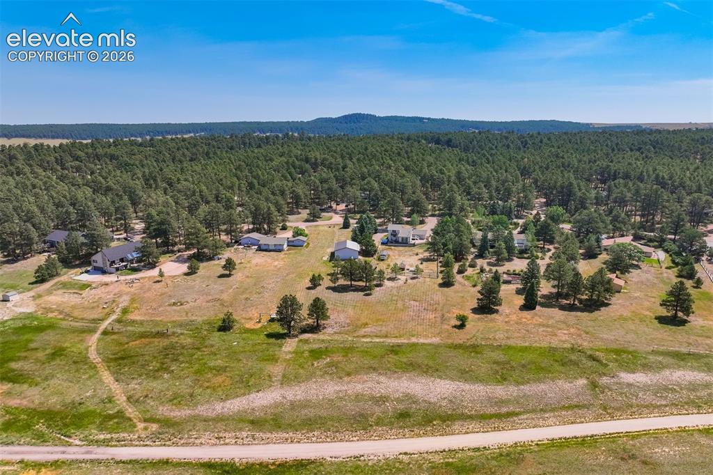 Image 7 of 50: Expansive mountain range backdrop framing a treed landscape with scattered