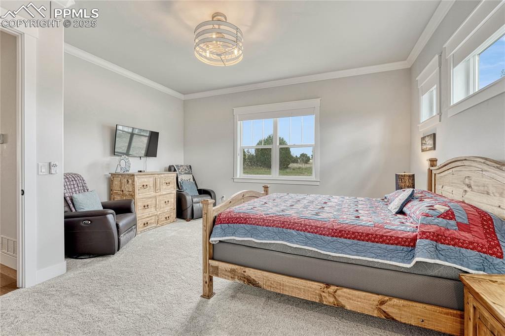 Image 38 of 50: Bedroom, chandelier, Luxury, Spacious,