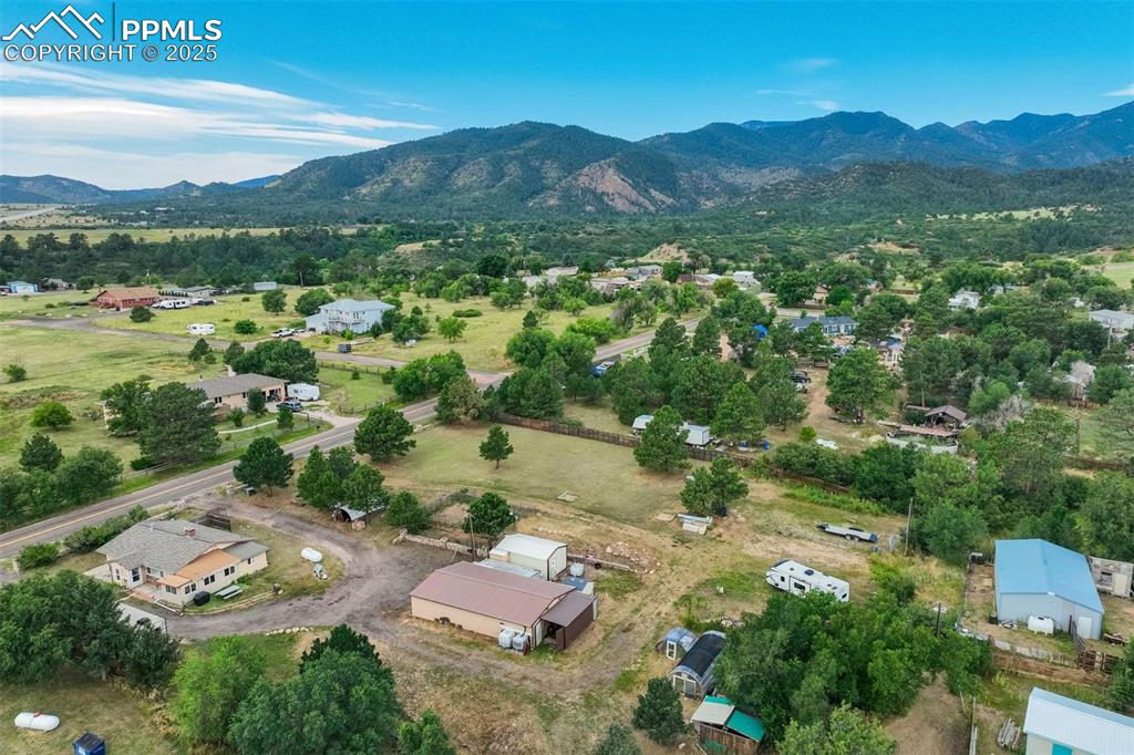 Image 40 of 41: Aerial view of a mountainous background