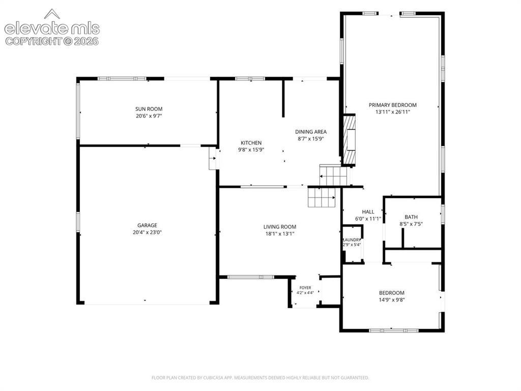 Image 41 of 44: Upper level Floor Plan with primary bedroom, 2nd bedroom two full bathrooms