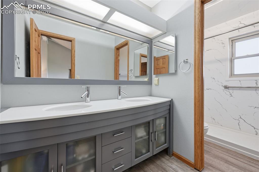 Image 22 of 49: This is the updated ensuite bath for the Primary Bedroom! 