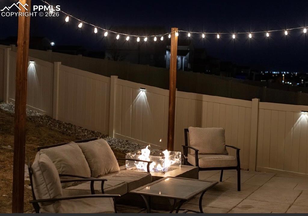 Image 36 of 50: Custom concrete natural gas firepit 