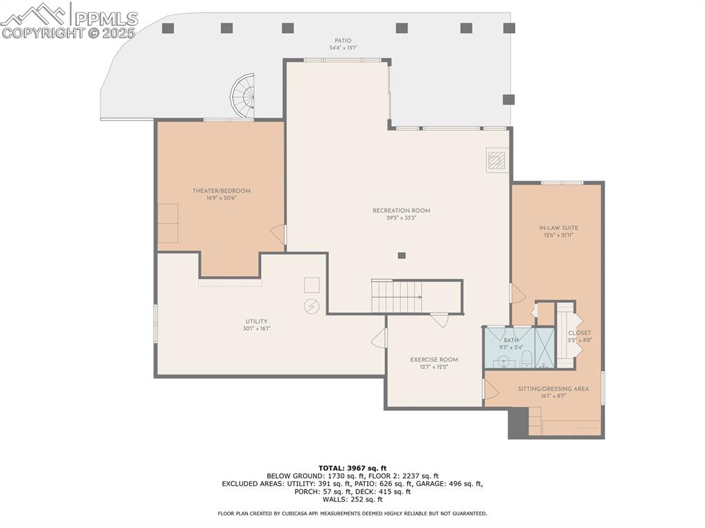 Image 45 of 45: Lower level floor plan