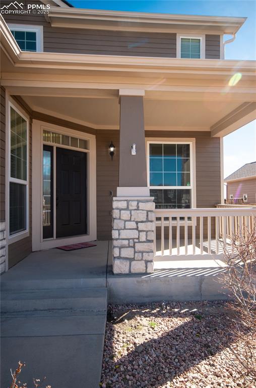 Image 3 of 45: View of exterior entry featuring a porch