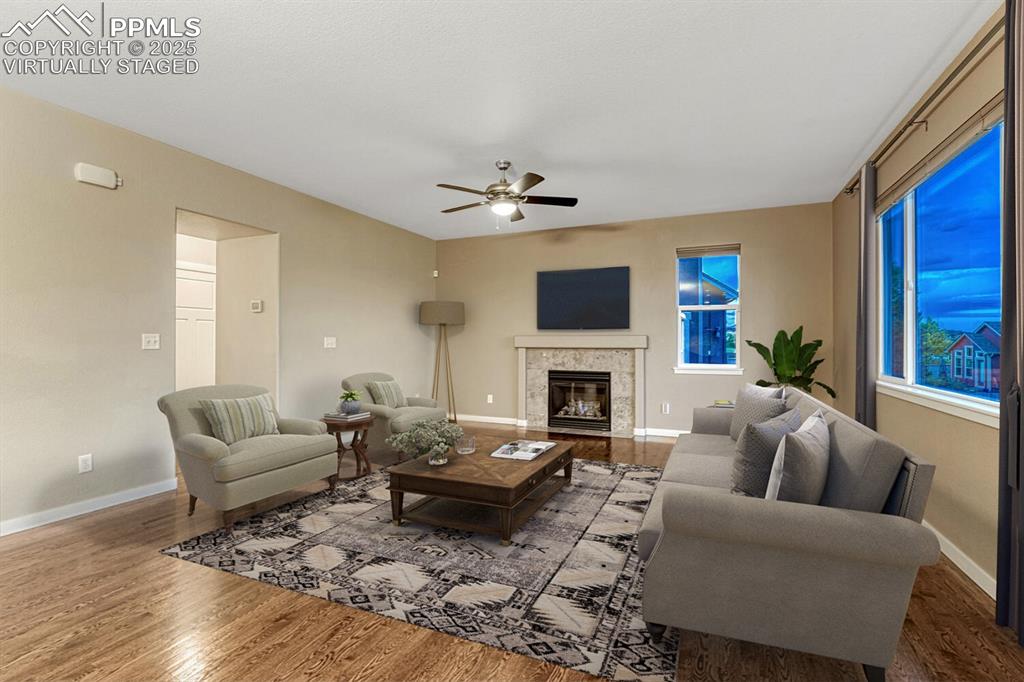Image 10 of 50: Living room virtually staged.