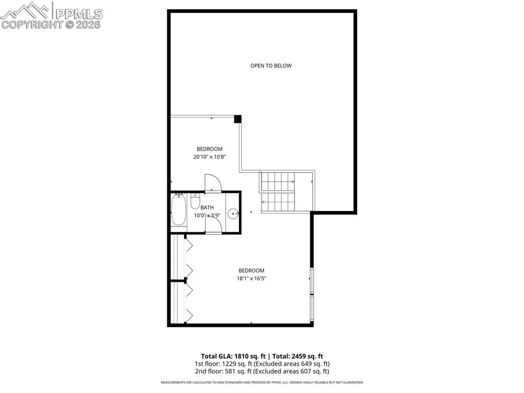 Image 35 of 36: Upper level floor plan