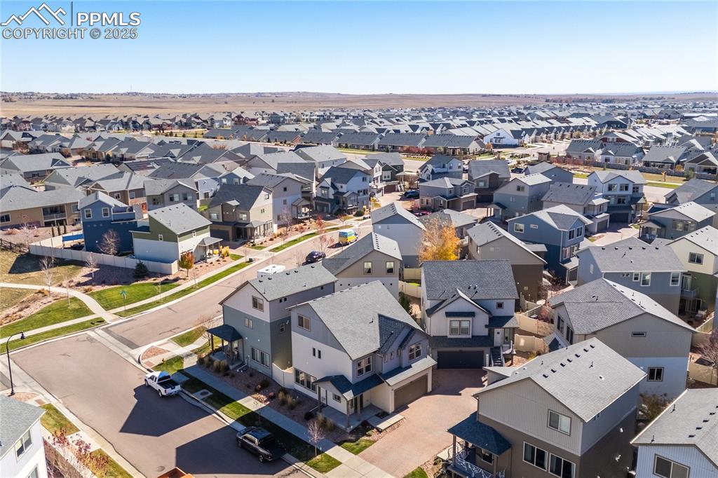 Image 28 of 33: Aerial perspective of suburban area