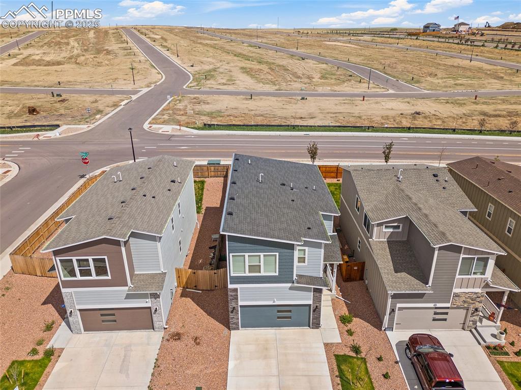 Image 38 of 41: Aerial perspective of suburban area