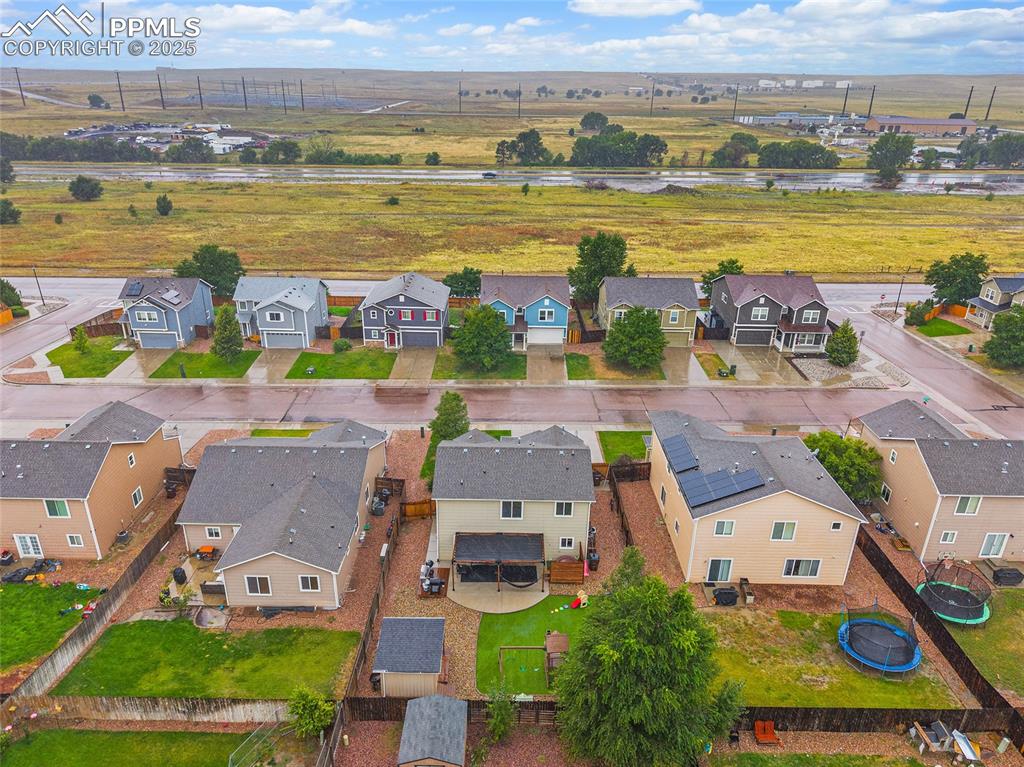 Image 42 of 50: Aerial perspective of suburban area