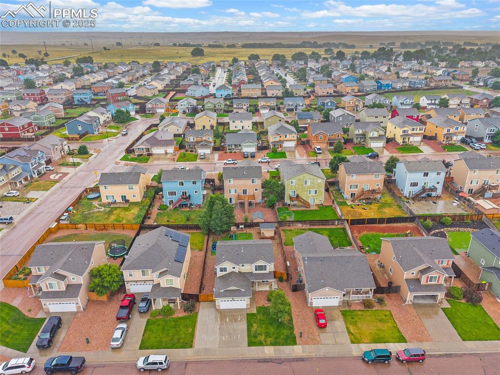 Image 45 of 50: Aerial perspective of suburban area