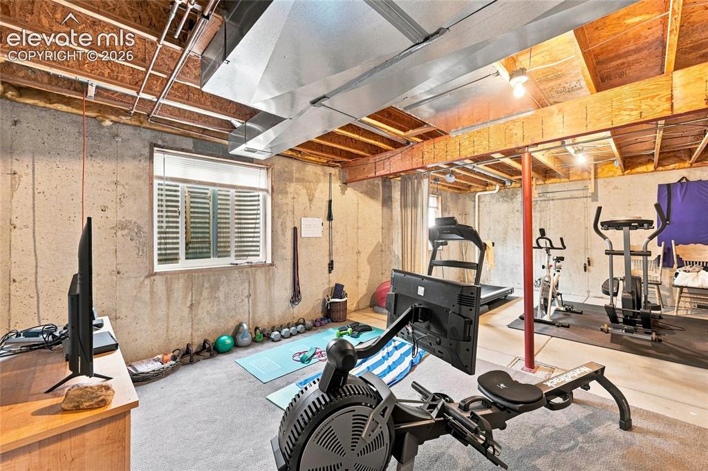 Image 33 of 45: Unfinished basement