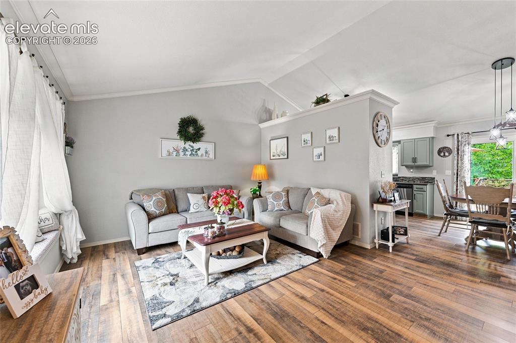 Image 4 of 45: Open and sunny living room