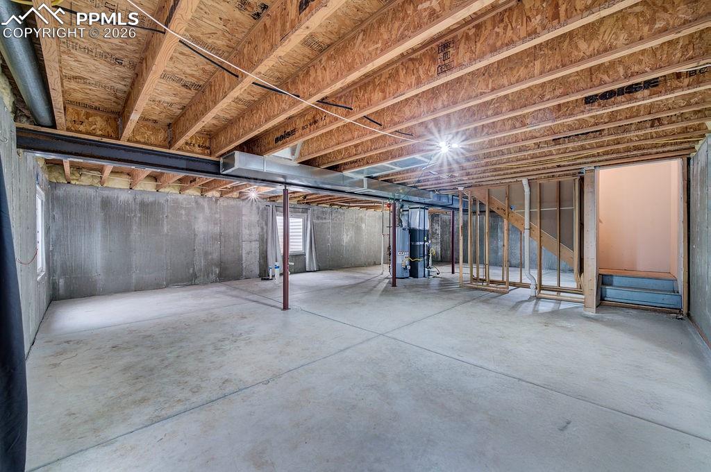 Image 40 of 48: Unfinished Basement ready for your finishing touches.