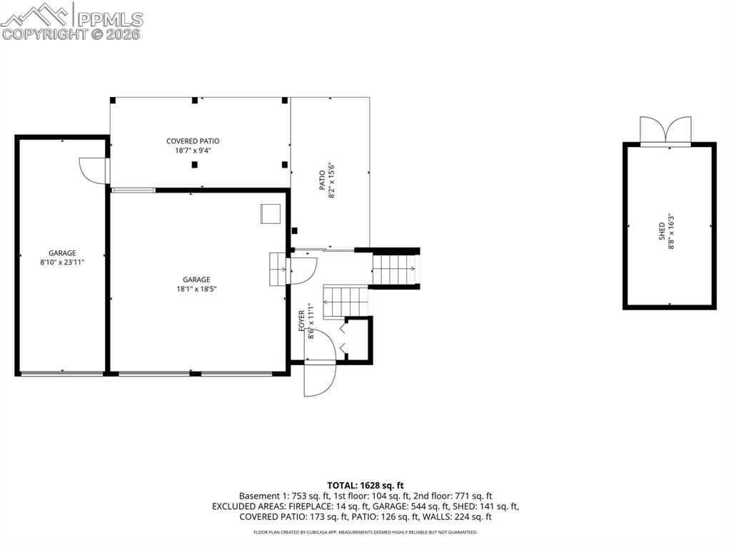 Image 35 of 35: Entry Level, garage, shed floor plan
