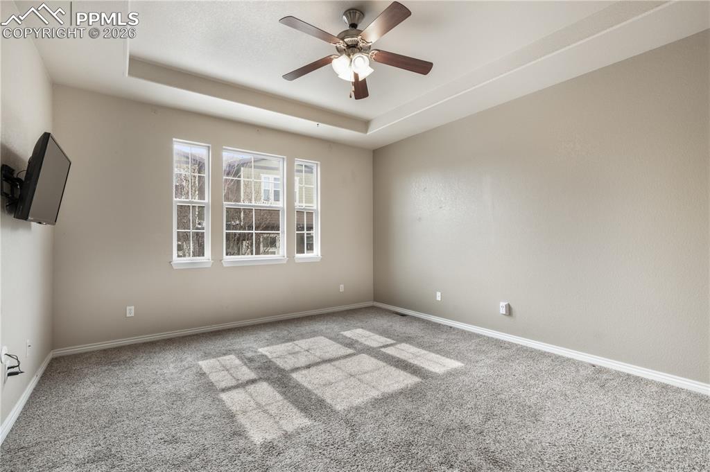 Image 36 of 50: 2nd bedroom with large walk in closet and ensuite 5 piece bathroom