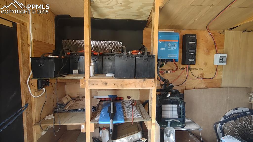 Image 26 of 38: Solar array in heated shed.