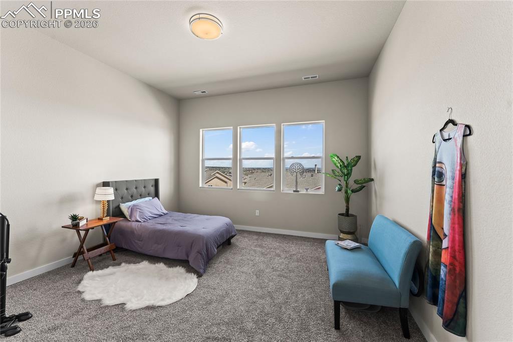 Image 32 of 50: Basement Bedroom #3 with attached bathroom