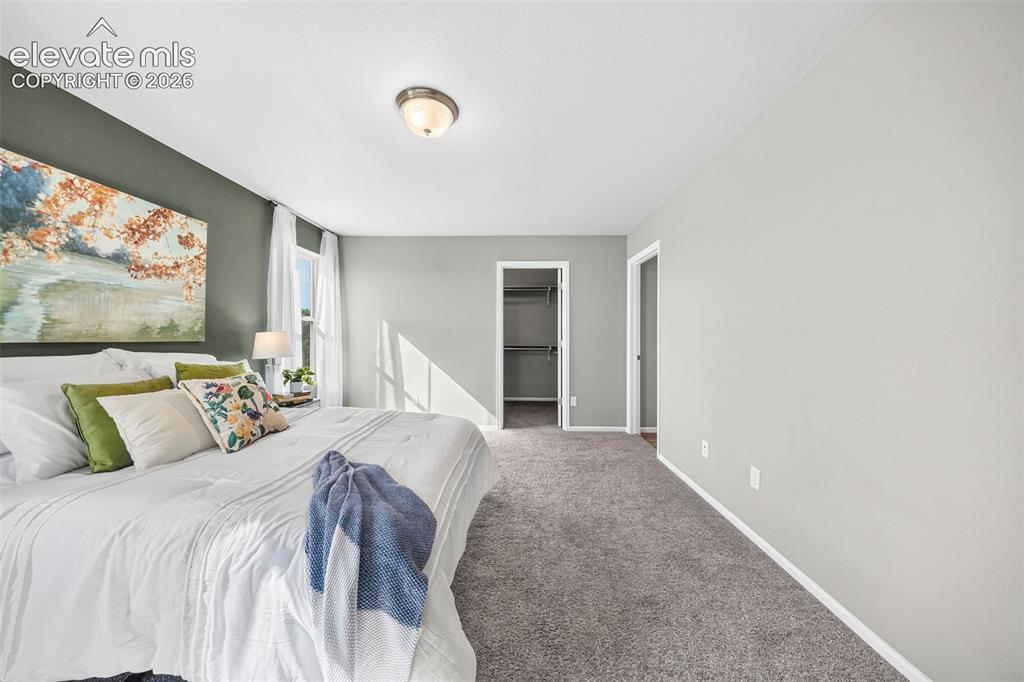 Image 20 of 48: The primary bedroom has plush carpeting with nice padding for a warm first