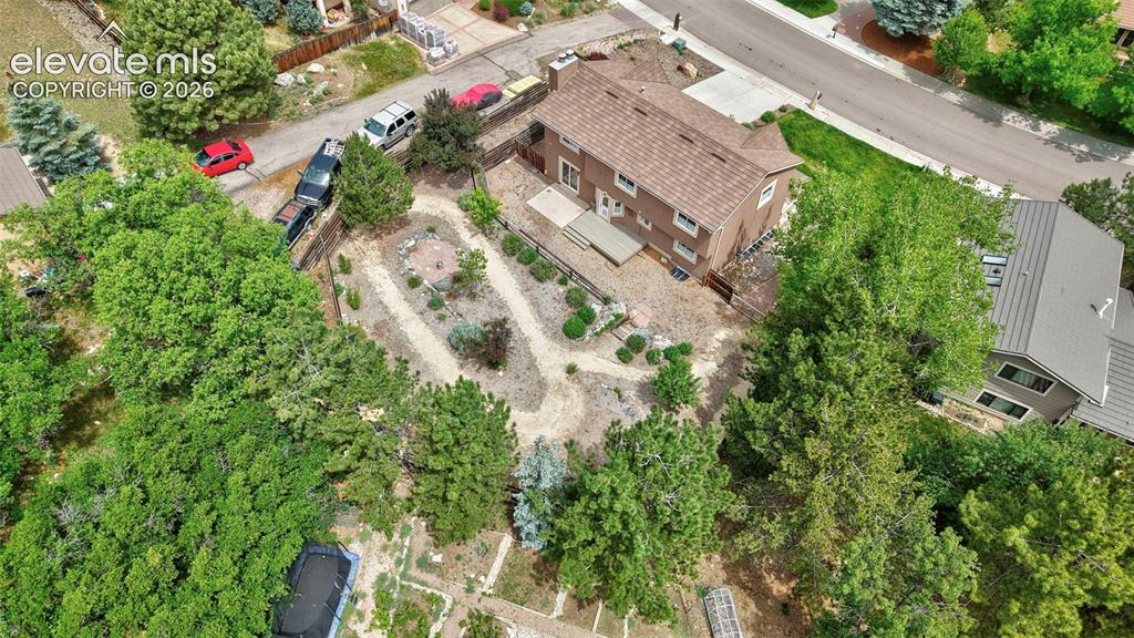 Image 42 of 50: Aerial View of Back Yard