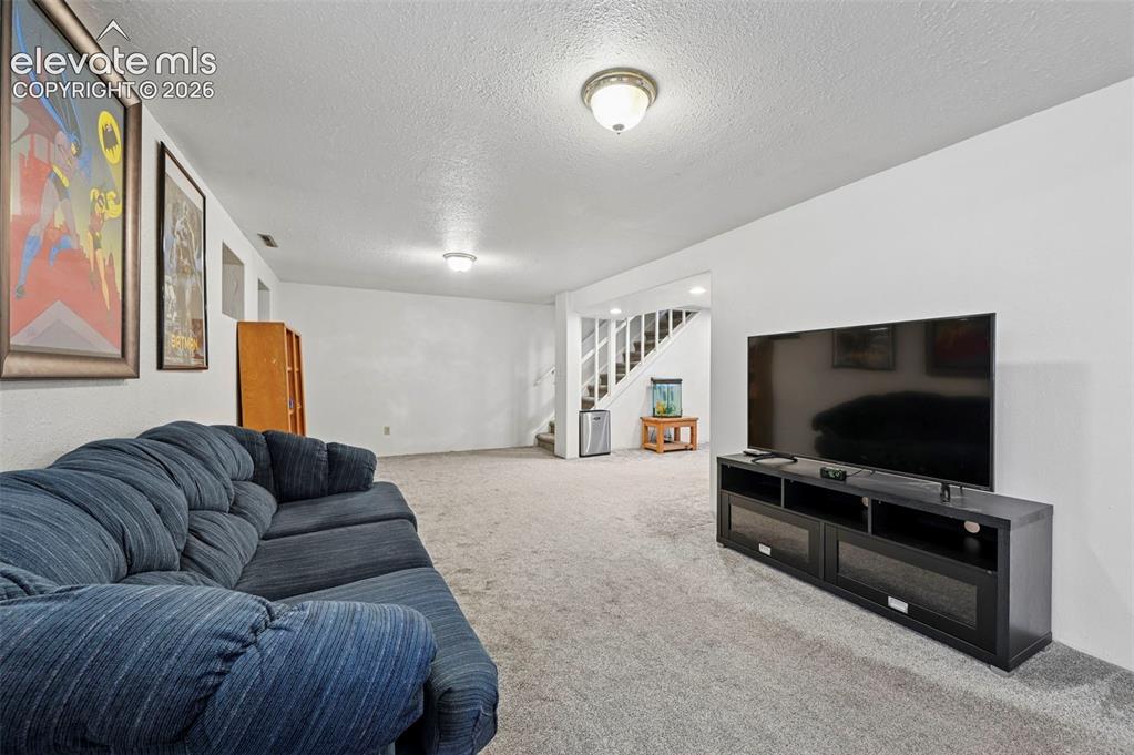 Image 21 of 33: Spacious lower-level living room