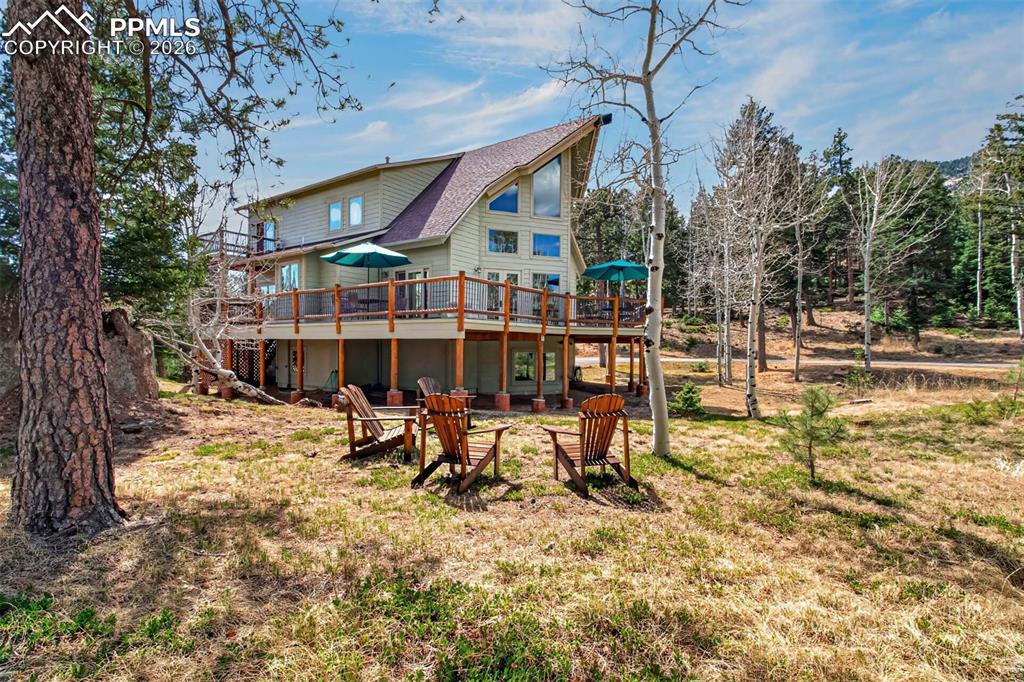 Image 45 of 48: Front of this gorgeous mountain home 