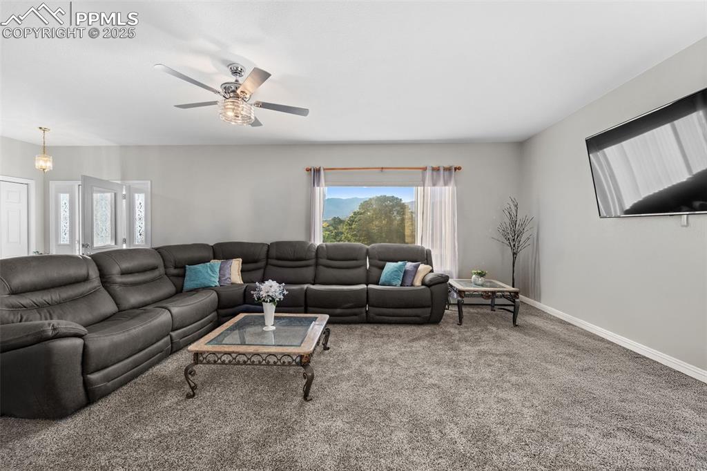 Image 6 of 47: Newer carpet and mountain views from the window.