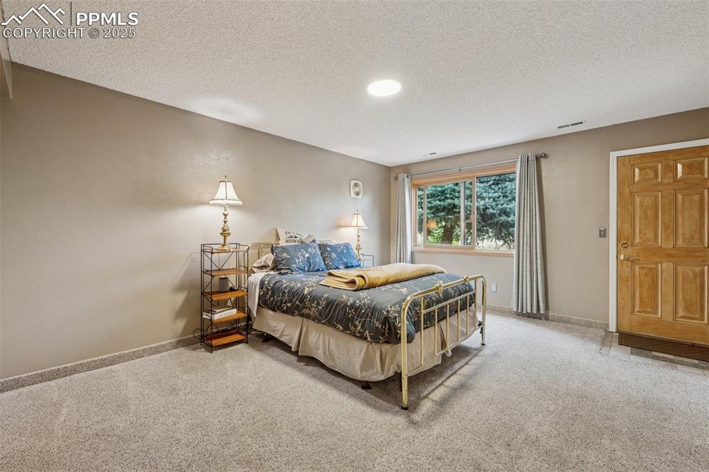 Image 28 of 50: 4th Bedroom Lower Level Bedroom with Walk Out to Back Yard