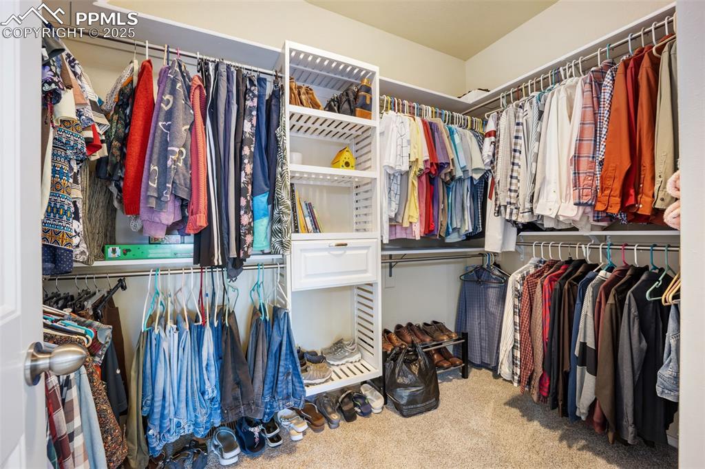 Image 28 of 50: Spacious closet featuring light carpet