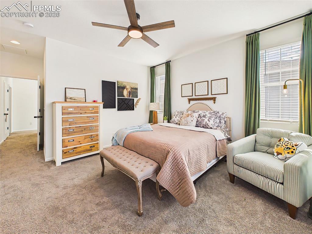 Image 25 of 50: Primary Suite – Generously sized primary suite with elegant finishes and re