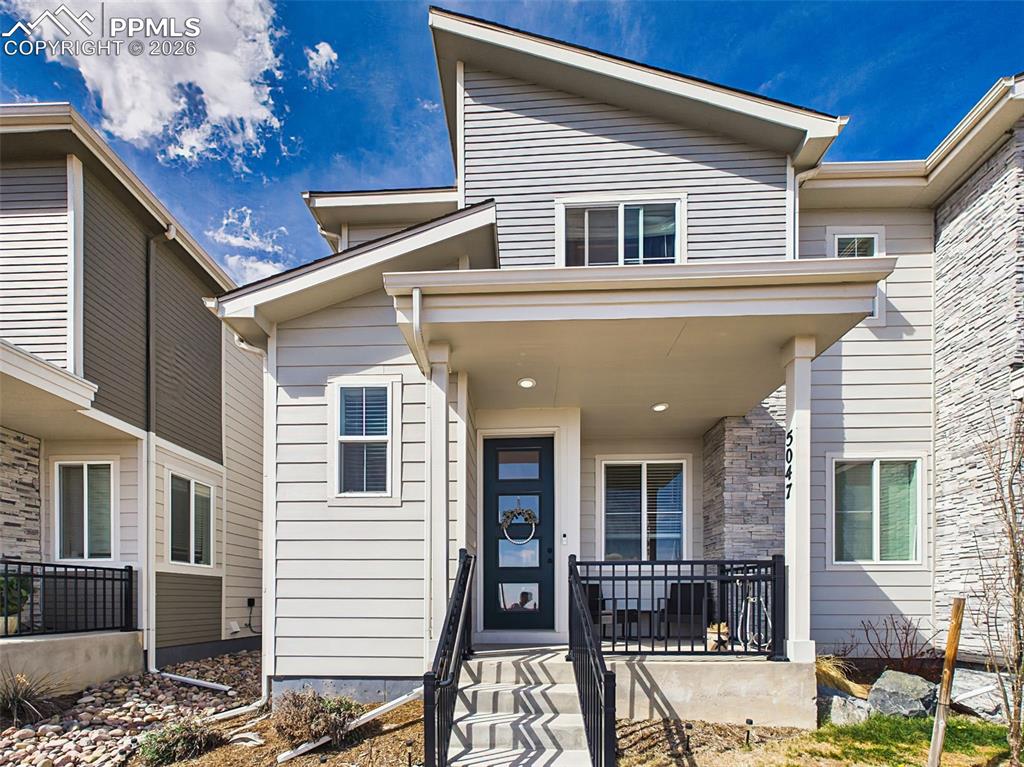 Image 37 of 50: Exterior – Elevated aerial view highlighting the home